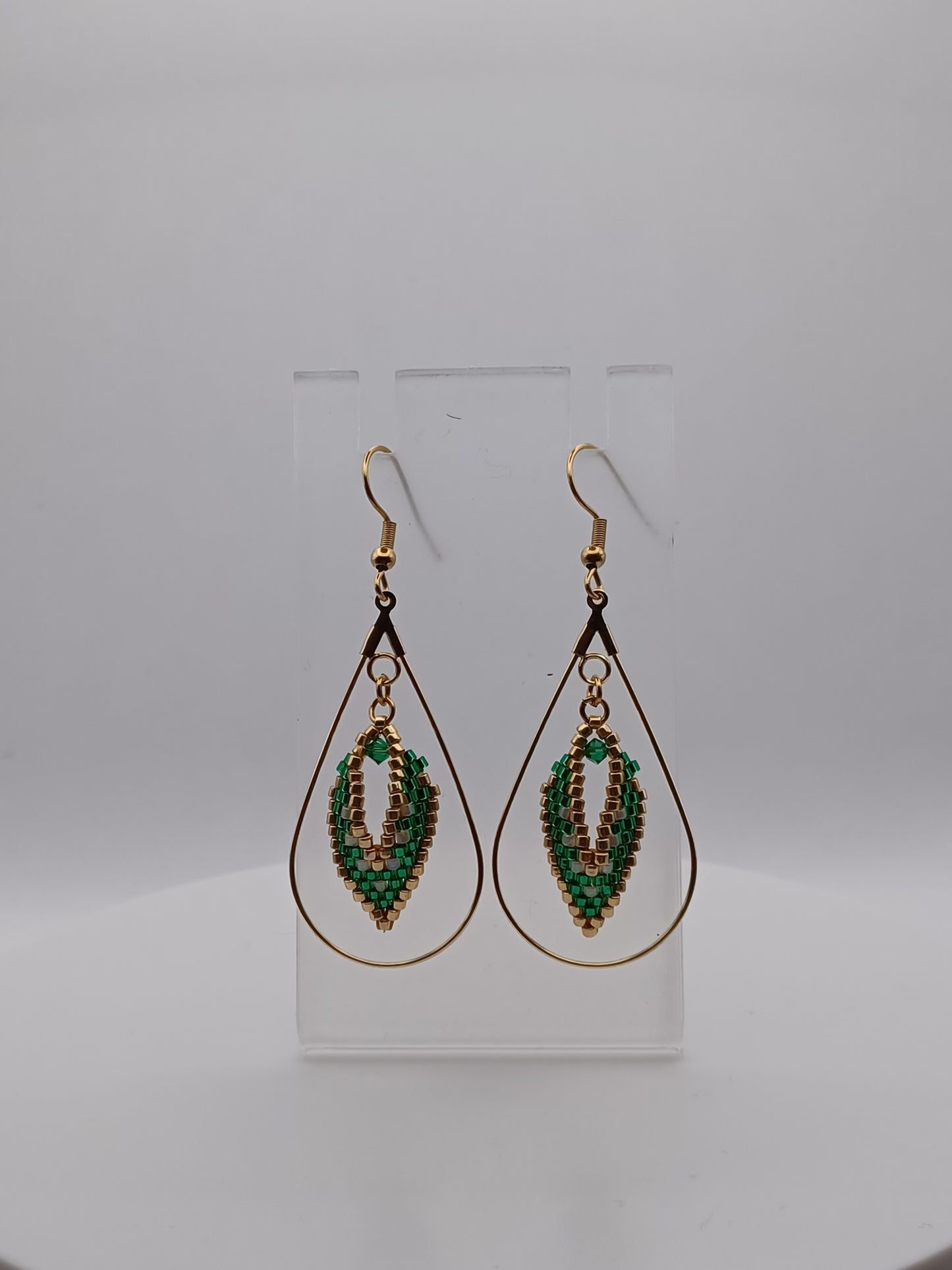 Boucles d'oreilles mini feuille russe