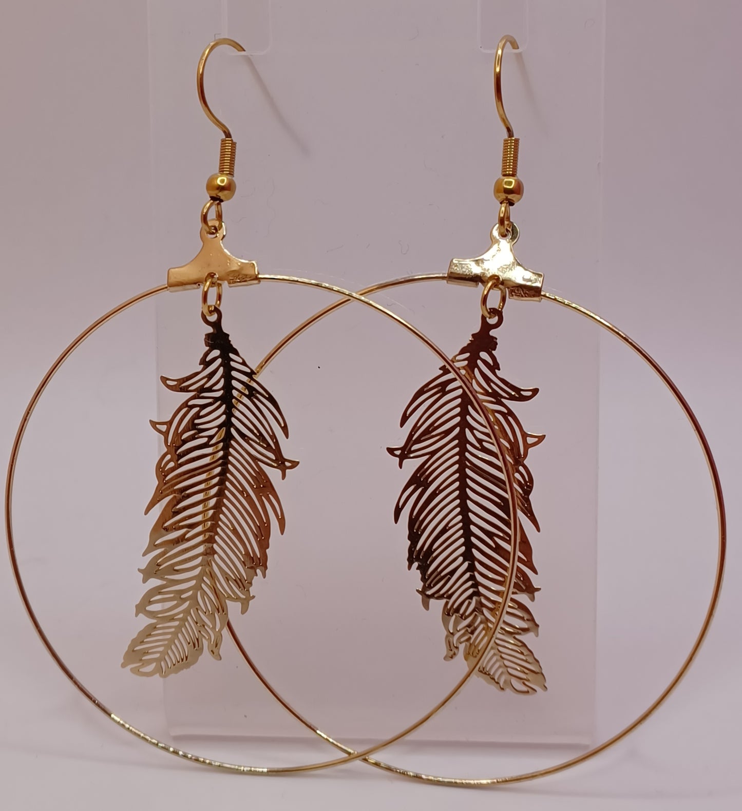 Boucles d'oreilles Feuille Doré
