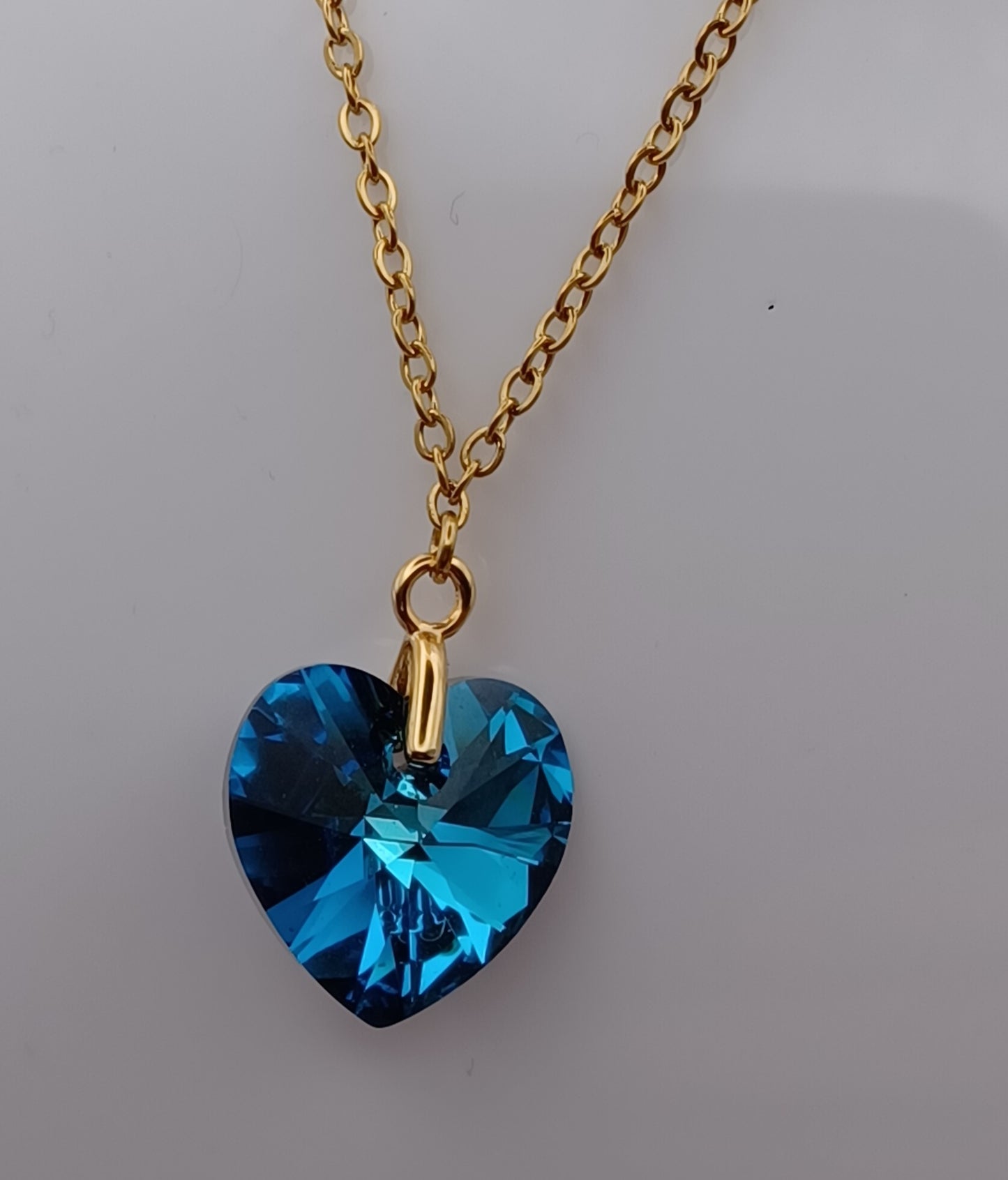 Collier Coeur Crystal Blue