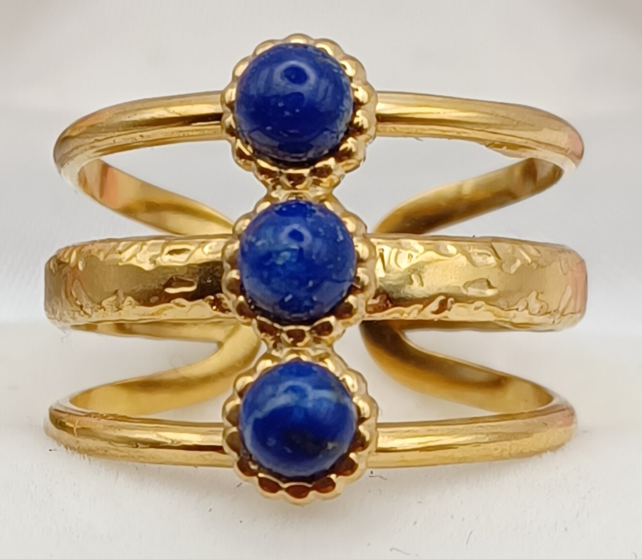Bague 3 Rangs Lapis Lazuli