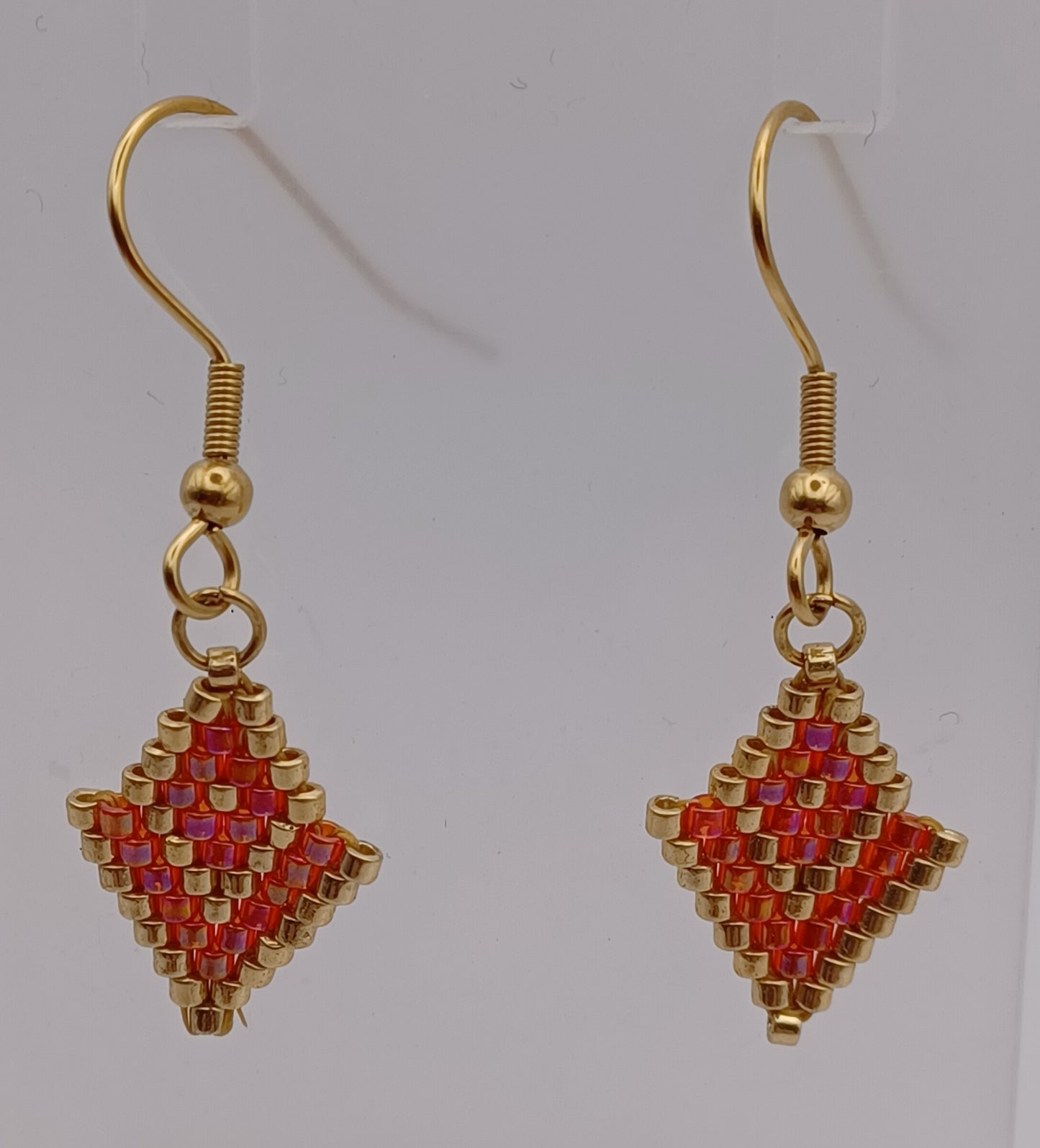 Boucles d'oreilles Losange Chevauchant en perles Délicat Miyuki