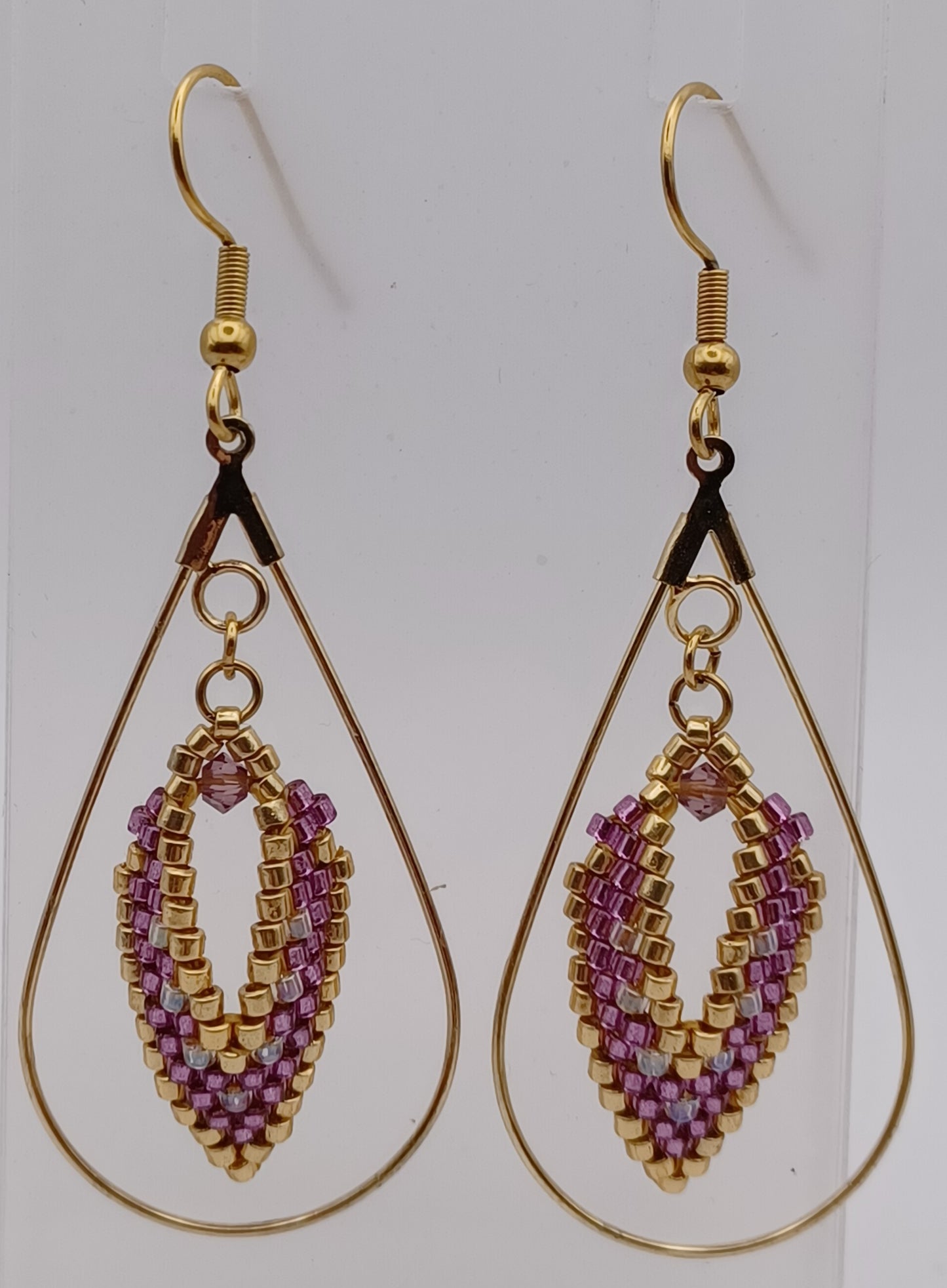 Boucles d'oreilles mini feuille russe Doré