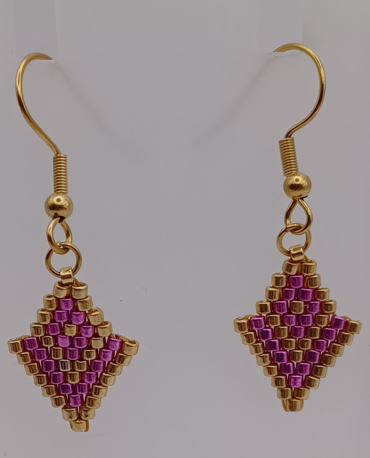 Boucles d'oreilles Losange Chevauchant en perles Délicat Miyuki