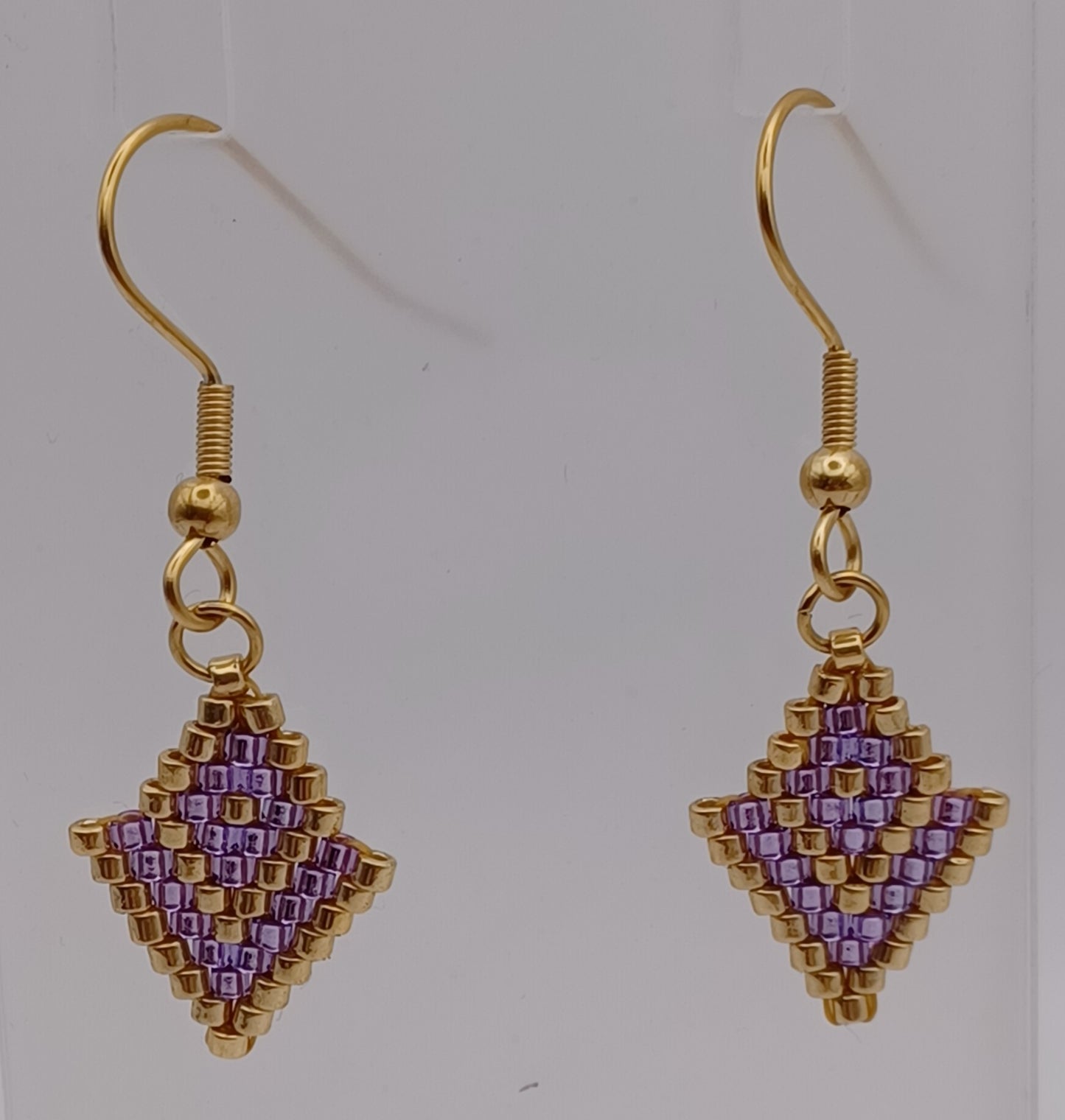 Boucles d'oreilles Losange Chevauchant en perles Délicat Miyuki