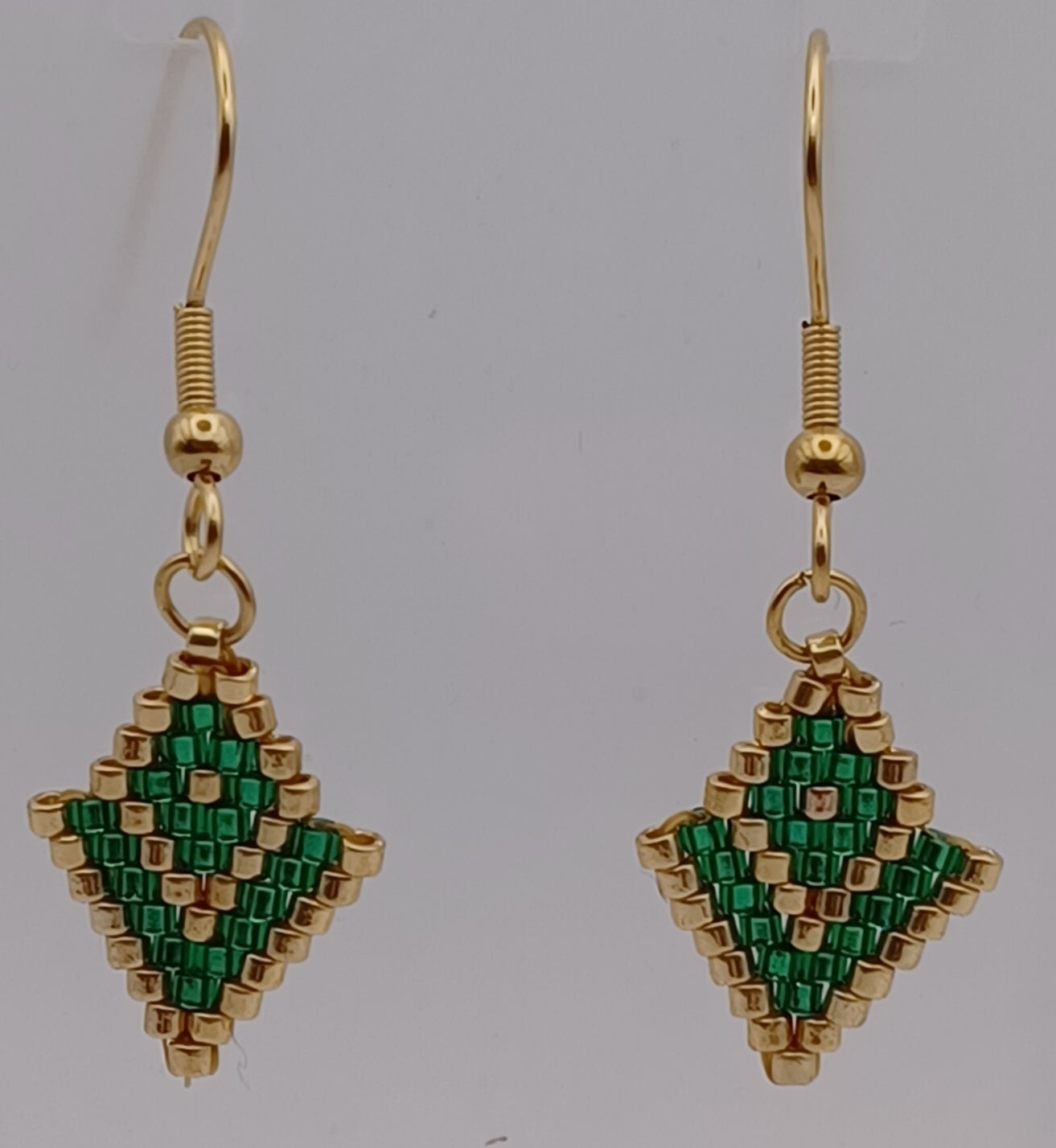 Boucles d'oreilles Losange Chevauchant en perles Délicat Miyuki