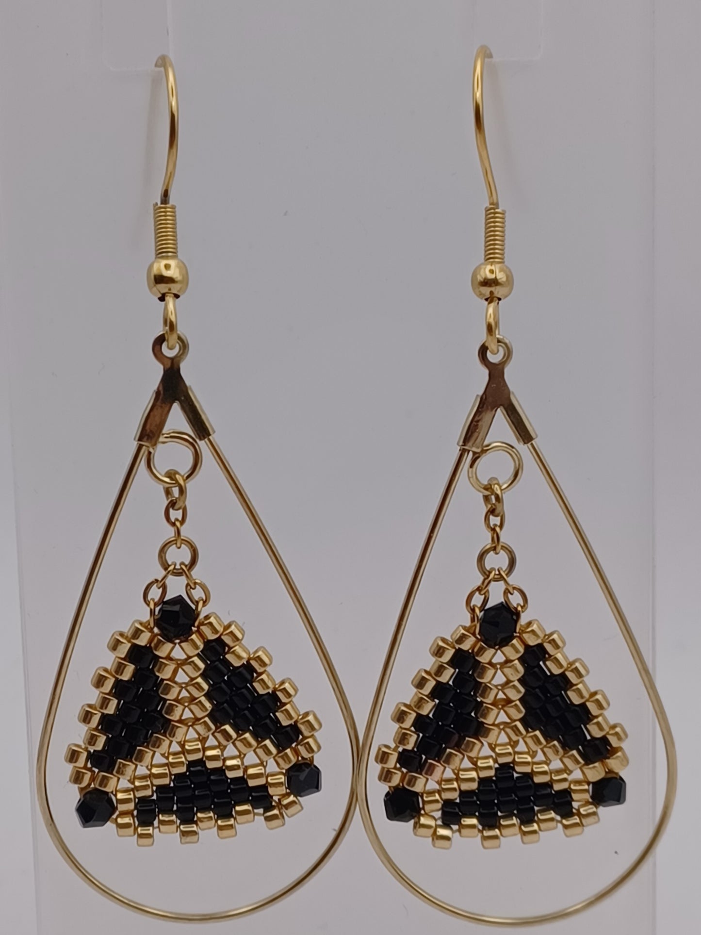 Boucles d'oreilles Créole Goutte d'eau Doré Miyuki