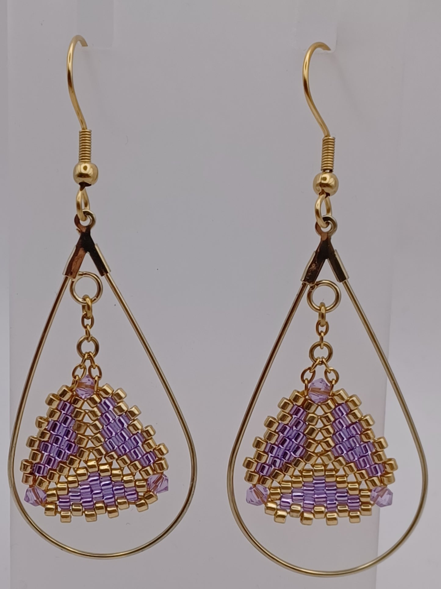Boucles d'oreilles Créole Goutte d'eau Doré Miyuki