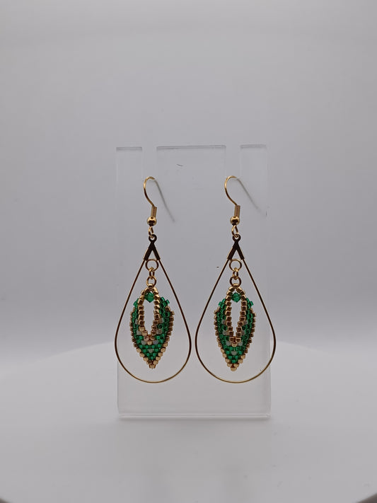 Boucles d'oreilles mini feuille russe