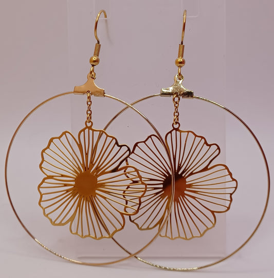 Boucles d'oreilles Créole Fleurs