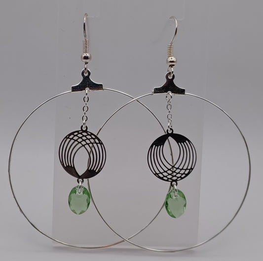 Boucles d'oreilles Créoles Estampes Rondes Intercalaires