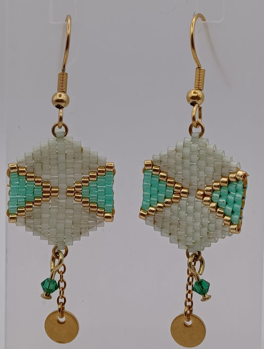 Boucles d'oreilles Miyuki Hexagonal