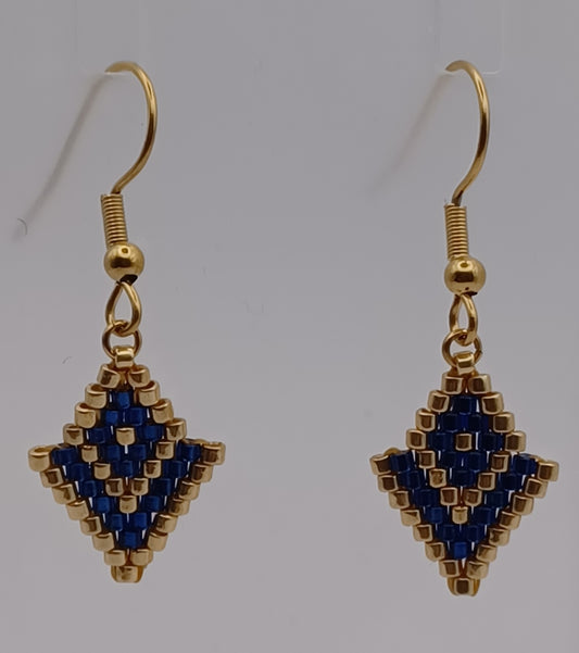 Boucles d'oreilles Losange Chevauchant en perles Délicat Miyuki