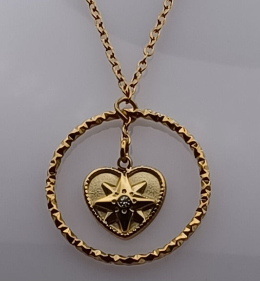 Collier Cœur Rose des vents