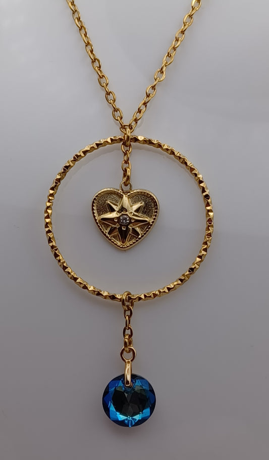 Collier Rose des vents blue