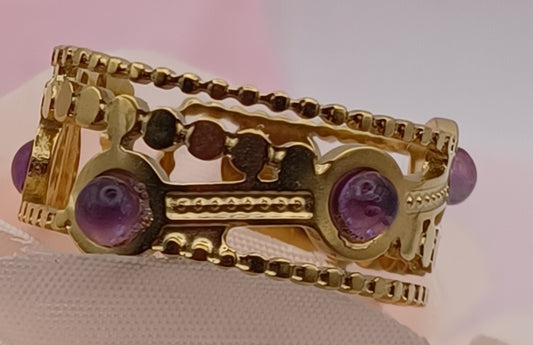 Bague Texturée Améthyste