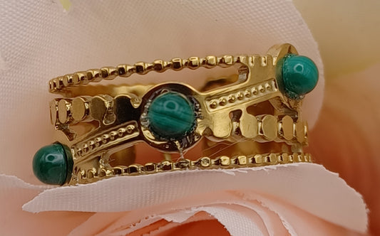 Bague Texturée Malachite