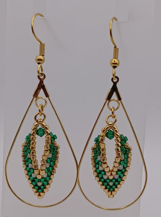 Boucles d'oreilles mini feuille russe Doré