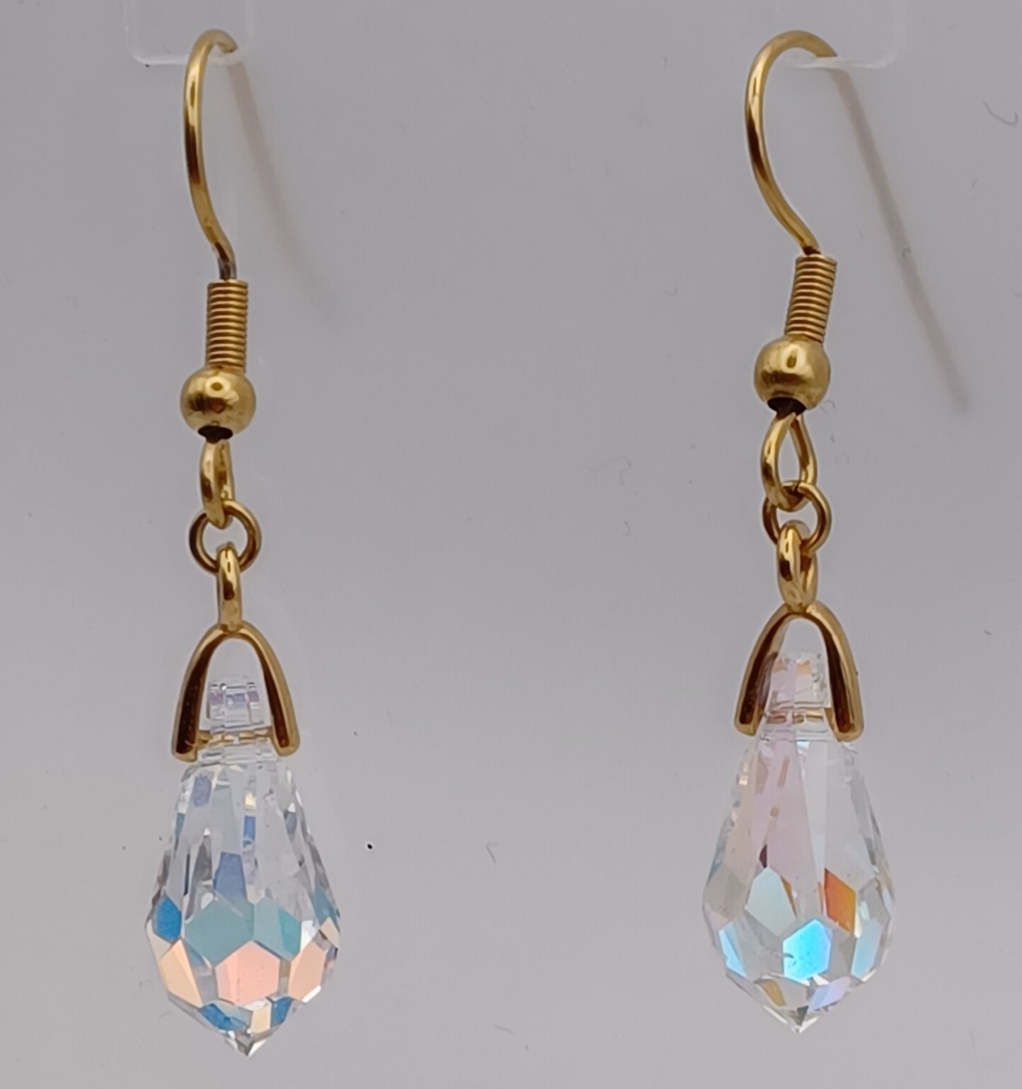 Boucles d’oreilles goutte Crystal – Acier inoxydable – Fait main – Élégantes et légères